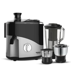 Deals, Discounts & Offers on  - Maharaja Whiteline Plastic Odacio Plus 550 Watts Juicer Mixer Grinder With 3 Versatile Jars | Food Grade Safe | 2 Year Warranty (Black & Silver)