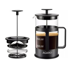 Deals, Discounts & Offers on  - AGARO Delite French Press Coffee And Tea Maker, Borosilicate Glass Body With Sleeves, Glass Carafe, BPA Free Plastic Lid Strainer, 600Ml