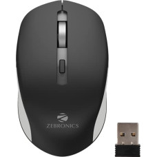 Deals, Discounts & Offers on  - ZEBRONICS Zeb-Jaguar Wireless Mouse, 2.4GHz with USB Nano Receiver, High Precision Optical Tracking, 4 Buttons, Plug & Play, Ambidextrous,