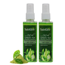 Deals, Discounts & Offers on Beauty Care - NutriGlow Green Tea Toner For Whitening & Nourishing Skin, Remove Dead Skin Cells, Dark Spots, Smoother Skin Tone, 100ml Each, Pack of 2