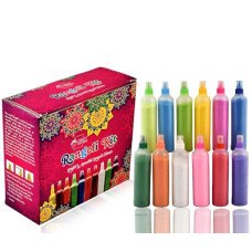 Deals, Discounts & Offers on  - CraftVatika 10 Rangoli Colour Powder Tube Kit Diwali Decoration Items Bottles Tool Floor Art Rang