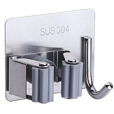 Deals, Discounts & Offers on  - JIALTO Stainless Steel Mop and Broom Holder, Broom Holder Wall Mounted, Adhesive Storage Solutions