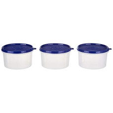 Deals, Discounts & Offers on  - Amazon Brand - Solimo Plastic Lunch Box Set, 535 ml, Set of 3, Blue