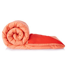 Deals, Discounts & Offers on  - Amazon Brand - Solimo Microfiber Reversible Comforter, Single (Ruby Red & Peach Pink, 200 GSM)
