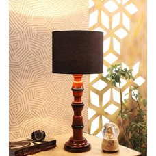 Deals, Discounts & Offers on  - tu casa Ntu-189 Off White Cotton Shade Table lamp with Wood Base by tu casa Holder type-b-22 (Bulb not Included)