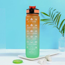 Deals, Discounts & Offers on  - CROSS EFFECT 32oz Motivational Water Bottle with Time Marker, Leak-proof BPA Free Non-Toxic 1l Bottle with Carrying Strap, Perfect