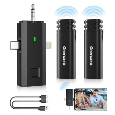Deals, Discounts & Offers on  - GRENARO 3 in 1 Wireless Microphone, Noise Cancellation Lapel Wireless Mic for Youtubers, Video Recording, Facebook, Compatible