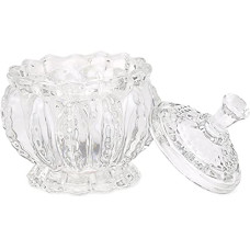 Deals, Discounts & Offers on  - Somil Multi-Purpose Sugar Candy Transparent Jar/Bowl with Lid, Clear, Round, Glass, 110 Ml (CandyJar-A1.a)