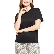 Deals, Discounts & Offers on Women - [Size M] Clovia Women's Cotton Chic Basic Short Sleeves Sleep T-Shirt