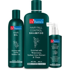 Deals, Discounts & Offers on  - Dr Batra's Hair Vitalizing Serum 125 ml, Hairfall Control Shampoo- 200 ml and Hair Oil - 200 ml(3 Items in the set)