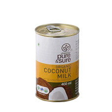 Deals, Discounts & Offers on  - Pure & Sure Organic Coconut Milk | Vegan Milk | Coconut Milk Fresh | 400 ml.