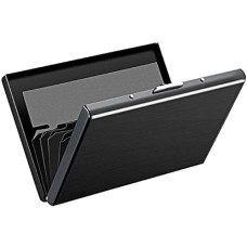 Deals, Discounts & Offers on  - Stealodeal Black Metal Water-Resistant Stainless Steel Debit/Credit Business ATM 6 (Unisex) Card Holder (Set of 1, Black)