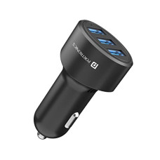 Deals, Discounts & Offers on Mobile Accessories - Portronics 17W Car Power 12 Car Charger with Triple USB Output, 17 Watts & 3.4 Amp Total Output, Adapter Compatible with Most Cars & Cellular Phones (Black)
