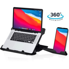 Deals, Discounts & Offers on Laptop Accessories - Portronics My Buddy Hexa 22 with Rotation Base, Mobile Holder, Adjustable Height, Foldable POR-1157 Laptop Stand