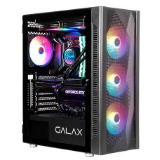 Deals, Discounts & Offers on  - Galax (Rev-06) Revolution 06 Black with 4 RGB Fans Preinstalled, Mid Tower ATX Gaming Cabinet/Computer Case, Tempered Glass Side Panel