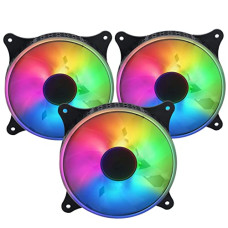 Deals, Discounts & Offers on  - RiaTech 3 Pack RGB LED Series 120mm Case Fan For Pc, 1200 RPM, PWM connector Unique Ultra Quiet Long Life Gaming Cpu Cooler Fan - 4pin Molex connector
