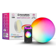 Deals, Discounts & Offers on  - HomeMate WiFi Smart LED Surface Light | 10 W, 16 Million Colors + Warm and Cool White | Works with Amazon Alexa, Google Assistant & Siri | With Last State Memory Feature (10 Watt, 1)