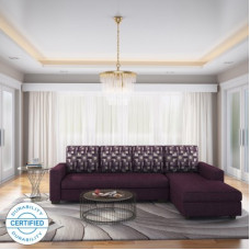 Deals, Discounts & Offers on Furniture - Flipkart Perfect Homes Trieste L Shape RHS Fabric 6 Seater Sofa(Finish Color - Purple, DIY(Do-It-Yourself))