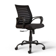 Deals, Discounts & Offers on Furniture - HOME PERFECT  Ergonomic MESH MID Back Home/Office Chair Comfortable and REVOLVING SEAT, with Height Adjustable, Push Back TILT Feature Study Chair & Heavy Duty Metal Base- Black (Pack of 1)