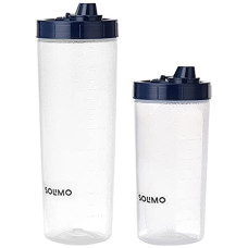Deals, Discounts & Offers on  - Amazon Brand - Solimo Plastic Oil Dispenser, Set of 2 (1 L and 750 ml), Dark Blue