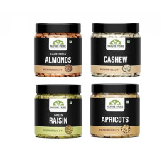 Deals, Discounts & Offers on  - Nature Prime Fresh and Healthy Dry Fruits Combo Pack of Almond, Cashew, Raisin, Apricot (200g * 4) 800G JAR PACK