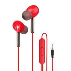 Deals, Discounts & Offers on Headphones - ZEBSTER Peak with Tangle Free Design, in Ear Earphones, 10mm Drivers, in-line Mic, Deep Bass, 1.2m Cable, Gold Plated 3.5mm Jack (Red)