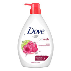 Deals, Discounts & Offers on  - Dove Renewing Raspberry Body Wash with Lime Pump Bottle | Go Fresh Nourishing Shower Gel | Gentle & Mild Body Cleanser