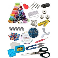 Deals, Discounts & Offers on Gardening Tools - Aezzo Double Layer Tailoring Travel Sewing Sets Kit Box with 24 Thread Spool, Needles, Measure Tape, Bobbins, Shirt and Pant Buttons, Seam Ripper, Scissor, Pearl Pin etc. with Sewing Kit Box.