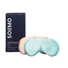 Deals and Offers on - Amazon Brand - Solimo Sleep Mask, Ultra Smooth, Adjustable Strap, Total Blockout (Sea Green & Copper, Pack Of 2) Deals, Discounts & Offers on - Amazon Brand - Solimo Sleep Mask, Ultra Smooth, Adjustable Strap, Total Blockout (Sea Green & Copper, Pack Of 2)