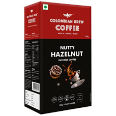 Deals and Offers on - COLOMBIAN BREW COFFEE Hazelnut Instant Coffee Powder, No Sugar Vegan, 100g, Box Deals, Discounts & Offers on - COLOMBIAN BREW COFFEE Hazelnut Instant Coffee Powder, No Sugar Vegan, 100g, Box