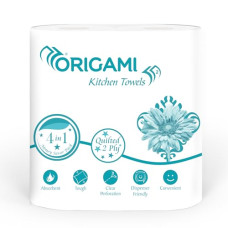Deals, Discounts & Offers on  - Origami Kitchen Roll pack of 4, 60 Pulls each 2 ply (Total 4 Rolls, 240 Sheets)