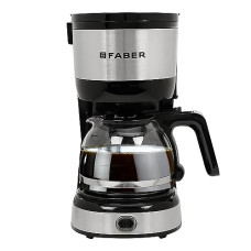 Deals, Discounts & Offers on  - Faber 800W Drip Coffee Machine | Brew 6 Cups Coffee in Less Than 6 mins | 0.6L Capacity, Cup Warming Plate, Water Level Indicator, Removable Filter, Power Switch, Dry Heat Protection | (Black)