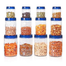 Deals and Offers on - MILTON Hexa Plastic Pet Storage Jar, Set of 12 (4 pcs x 270 ml Each, 4 pcs x 665 ml Each, 4 pcs x 1.24 Ltrs Each), Blue | Air Tight Container | Kitchen Organiser | BPA Free Deals, Discounts & Offers on - MILTON Hexa Plastic Pet Storage Jar, Set of 12 (4 pcs x 270 ml Each, 4 pcs x 665 ml Each, 4 pcs x 1.24 Ltrs Each), Blue | Air Tight Container | Kitchen Organiser | BPA Free