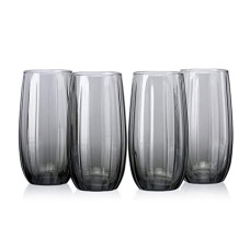 Deals, Discounts & Offers on  - Pasabahce Linka Glass from House of Pasabahce The Original Pasabahce from Turkey, Grey Transparent Linka Glasses, 500 ml in Set of 4 Pcs, Perfect fit