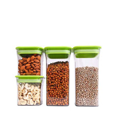 Deals, Discounts & Offers on  - HOMETALES Multipurpose PET Container 1100mlx2, 550mlx2, Green (4U)