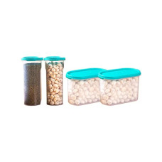 Deals and Offers on - HOMETALES Multi-Purpose Plastic PP Storage Jar and Container, Pack of 4, (2 pcs x 1200 ml Each, 2 pcs x1800 ml Each), Blue Lid | BPA Free | Air Tight | Food Safe | Refrigerator Safe, Boxes Deals, Discounts & Offers on - HOMETALES Multi-Purpose Plastic PP Storage Jar and Container, Pack of 4, (2 pcs x 1200 ml Each, 2 pcs x1800 ml Each), Blue Lid | BPA Free | Air Tight | Food Safe | Refrigerator Safe, Boxes