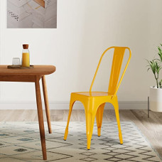 Deals, Discounts & Offers on Furniture - Amazon Brand - Solimo Strites Chair (Rustic Iron, Yellow, 1 Piece)