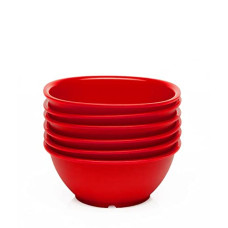 Deals and Offers on - HOMETALES Plastic Katori/Bowl Set 400ml Each (Pack of 6) - Red Colour Deals, Discounts & Offers on - HOMETALES Plastic Katori/Bowl Set 400ml Each (Pack of 6) - Red Colour