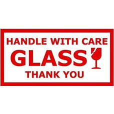 Deals, Discounts & Offers on  - BlackDreams Fragile Glass Handle with Care Attractive Logo Sticker/Labels (3x2 inch (200 Stickers), White & RED)