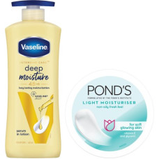 Deals, Discounts & Offers on  - Vaseline + Ponds Deep Moisture Serum In Lotion + Light Moisturiser(800 ml)
