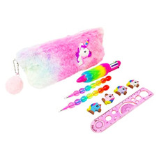 Deals, Discounts & Offers on  - PARTEET Combo (Pack of 5 Itmes) Unicorn Fer Pouch with 1 Fer Pen(4 Color),2 Pencils,1 Packet Unicorn Eraser And 1 Scale