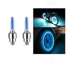 Deals, Discounts & Offers on  - AutokraftZ Bike/Bicycle Tyre Led Light Rim Valve Cap Flashing With Motion Sensor Blue (Set Of 2 Pcs)