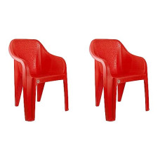 Deals, Discounts & Offers on Furniture - Cello Dynamo Chair Set Pack of 2 - Red (Plastic)