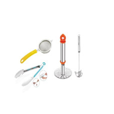 Deals, Discounts & Offers on  - Ritu S.S. Tong & Potato Masher & S.S. Mixi & Tea Strainer