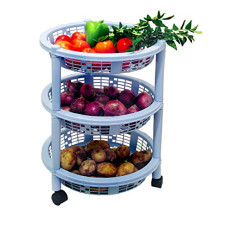 Deals, Discounts & Offers on  - Princeware Plastic Maria 3 Rack Big Trolley, Blue
