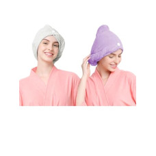 Deals, Discounts & Offers on  - Cortina Microfiber Hair Towel Cap, Soft Absorbent Quick Drying Cap for Curly Thick Hair, Wrap Cap
