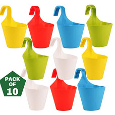 Deals and Offers on - Leafy Tales Plastic Hook Hanging Pot, Multicolor 29 x 12 x 22 cm, 10 Pieces, Medium Deals, Discounts & Offers on - Leafy Tales Plastic Hook Hanging Pot, Multicolor 29 x 12 x 22 cm, 10 Pieces, Medium