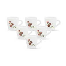 Deals and Offers on - La Opala, Melody Collection, Opal Glass Cup Set Miranda 6 pcs, Coral Charm, White Deals, Discounts & Offers on - La Opala, Melody Collection, Opal Glass Cup Set Miranda 6 pcs, Coral Charm, White