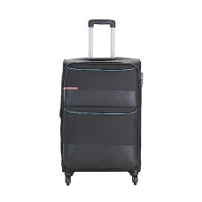Deals and Offers on - VIP Essencia Durable Polyester Soft Sided Check-in Luggage Spinner Dual Wheels with Quick Access Front Pockets (Medium, 69cm, Black) Deals, Discounts & Offers on - VIP Essencia Durable Polyester Soft Sided Check-in Luggage Spinner Dual Wheels with Quick Access Front Pockets (Medium, 69cm, Black)