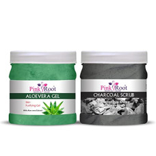Deals and Offers on Beauty Care - Pink Root Aloe Vera Gel 500gm with Charcoal Scrub 500gm Deals, Discounts & Offers on Beauty Care - Pink Root Aloe Vera Gel 500gm with Charcoal Scrub 500gm